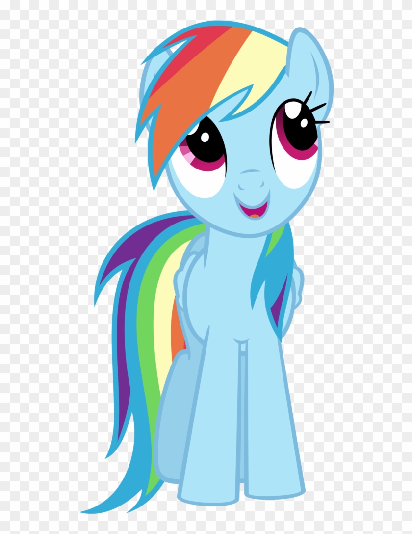 Rainbow Dash Looking Up - Rainbow Dash Front View Clipart #108271