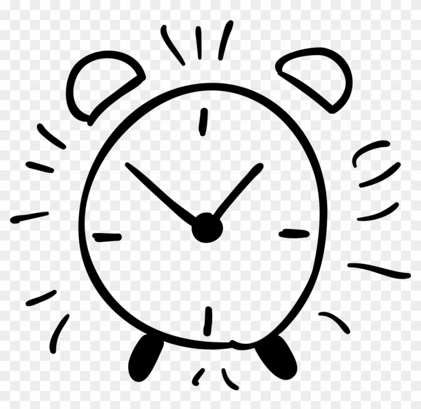 Alarm Clock Hand Drawn Outline Comments - Clock Hand Drawn Png Clipart #108723