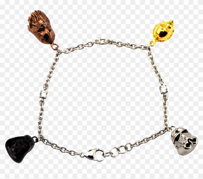 Star Wars 3d Characters Gemmed Charm Bracelet - Star Wars Joyas Clipart