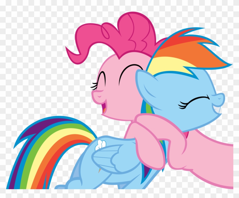 Pinkie Pie And Rainbow Dash Hugging - Mlp Rainbow Dash And Pinkie Pie Clipart