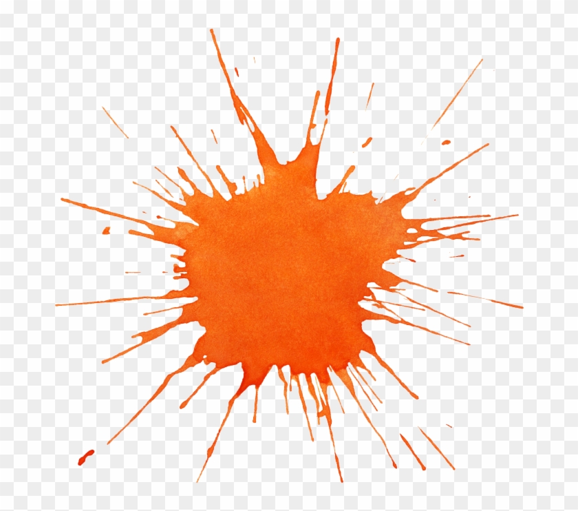 Watercolor Painting Orange Splash - Orange Paint Splatter Transparent Clipart