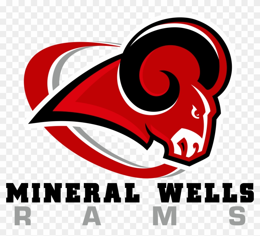 Ram Head Logo With Red & Gray Swoop - Rams Red And Black Clipart #109518