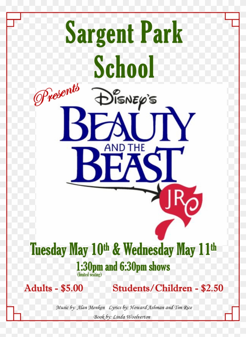Sargent Park Will Be Presenting The Musical "beauty - Beauty And The Beast Jr Clipart