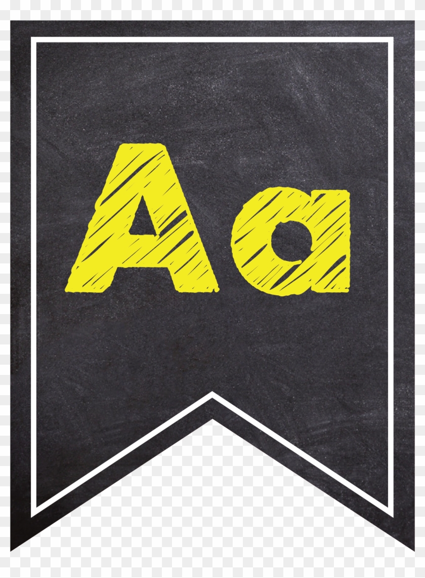 Chalkboard Letters Numbers Banner Neon - Graphic Design Clipart #1001027