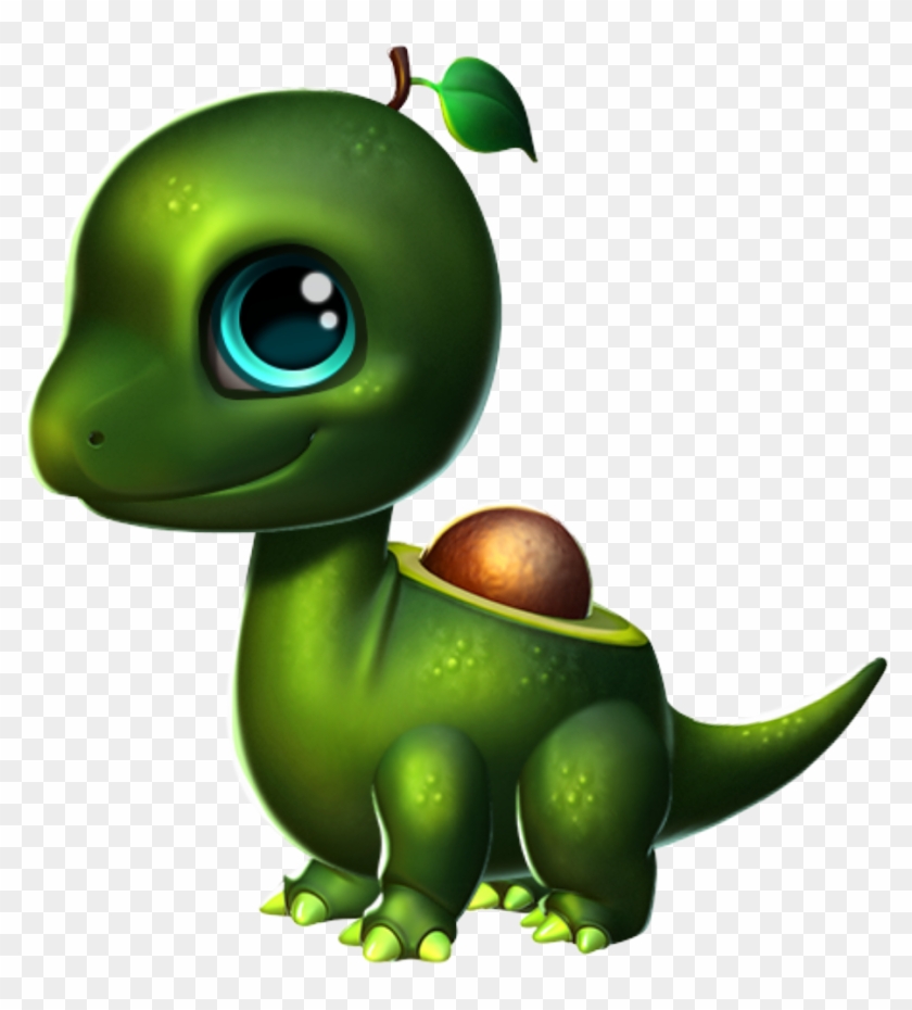 Avocado Dragon Baby - Cartoon Clipart #1002013