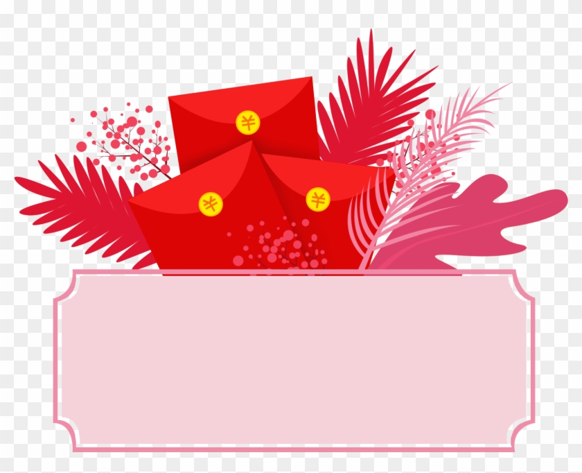 Red Envelope Border Floral Png And Psd - Illustration Clipart #1002294