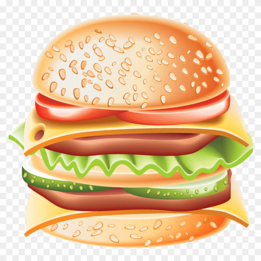 Download Big Hamburger Clipart Png Photo - Cartoon Images Of Big Burgers Transparent Png #1002361