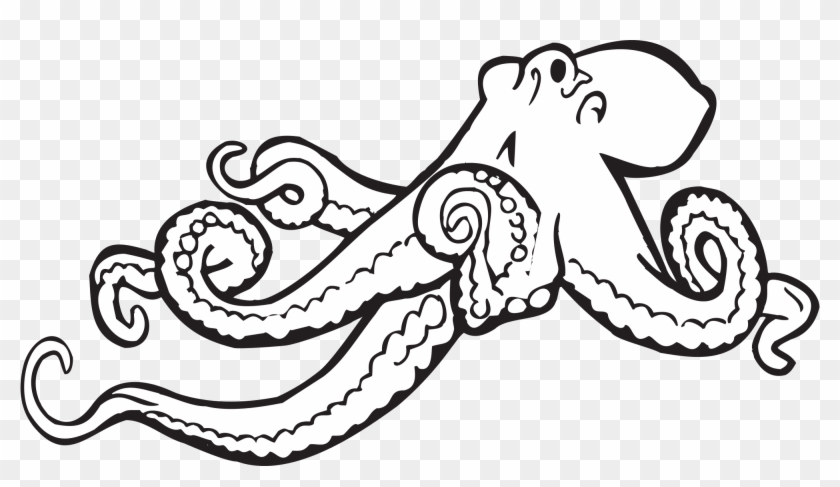 Clipart Octopus Transparent Background - Octopus Clipart Black And White - Png Download #1002397