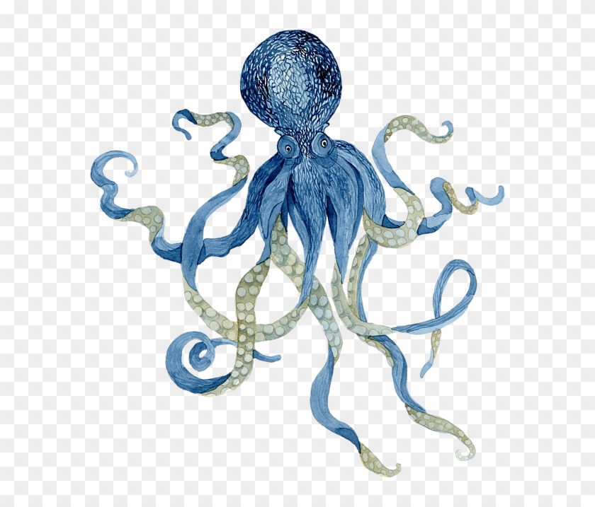 Bleed Area May Not Be Visible - Indigo Ocean Blue Octopus Clipart #1002543