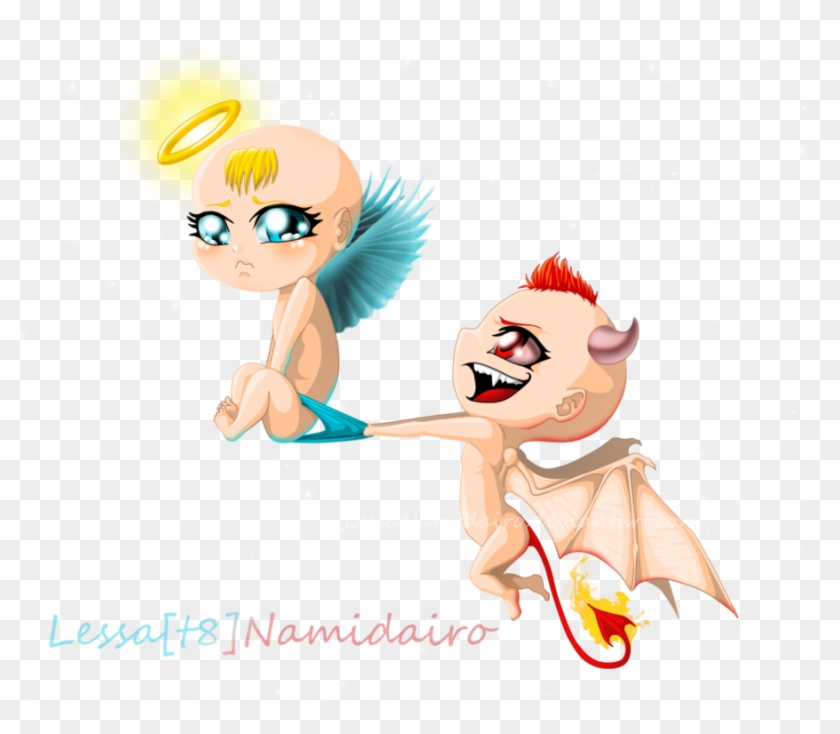 900 X 744 3 - Devil And Angel Base Clipart #1002544