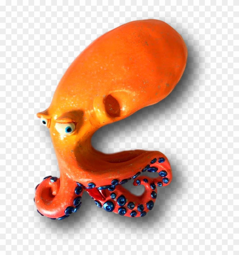 Bold Orange Bernie Octopus Fish With Attitude Clipart #1002619