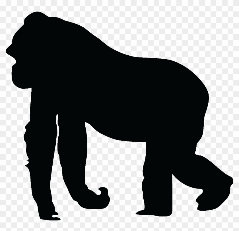 Gorilla Silhouette Silhouette Gorilla Wall - Gorilla Silhouette Vector Free Clipart