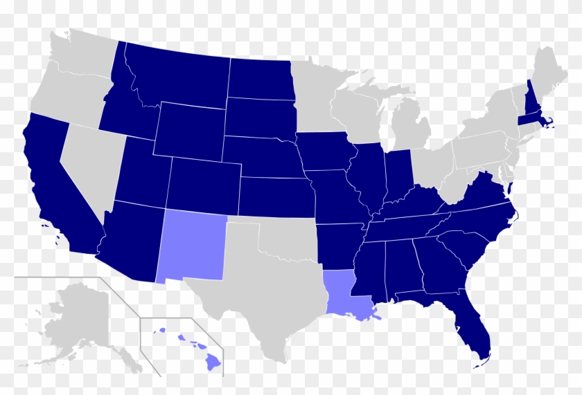 Usa States English Official Language - Us Senate Map 2019 Clipart