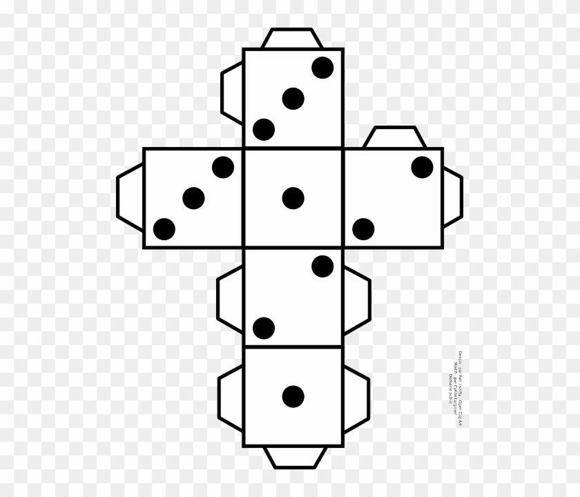 Counting Cube, Dice, Handicrafts, Tinker, Dots, Counting - Net Of A Dice Clipart #1005012