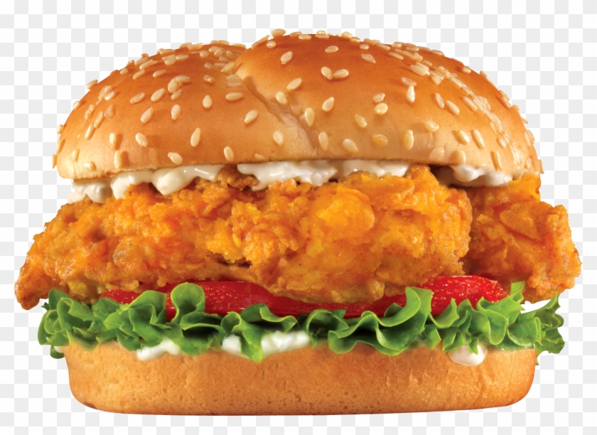 Burger And Sandwich Png Image - Chicken Tender Sandwich Carl's Jr Clipart #1006136