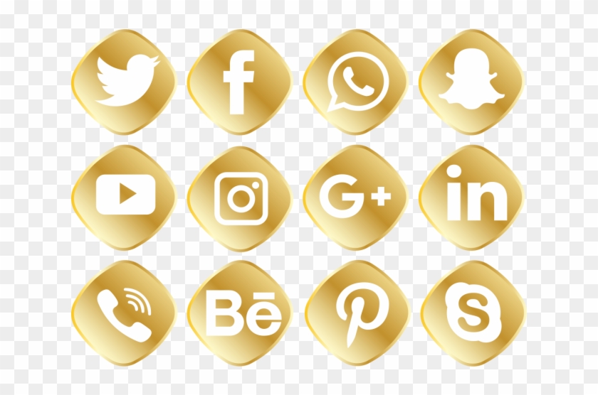 Golden Social Media Icons - Viber Clipart