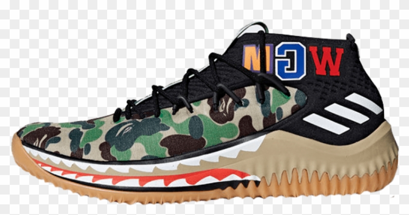 Free Png Download Adidas X Bape Mens Dame 4 Ap9974 - John Wall Bape Shoes Clipart #1007179