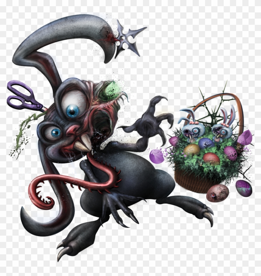 Easter Bunny Clipart Creepy - Evil Easter Bunny Drawings - Png Download