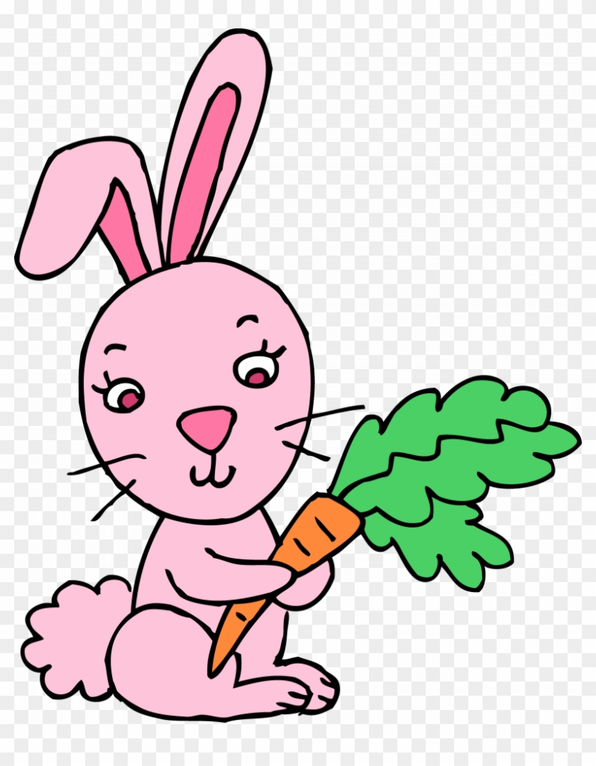 Banner Black And White Download Carrot Clipart Easter - Pink Rabbit Clipart - Png Download