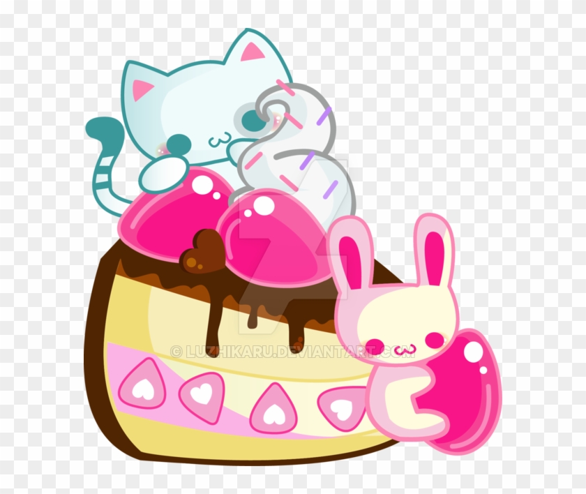 Cute Cake By Luzhikaru - Cartoon Pink Cute Cake Clipart #1007974