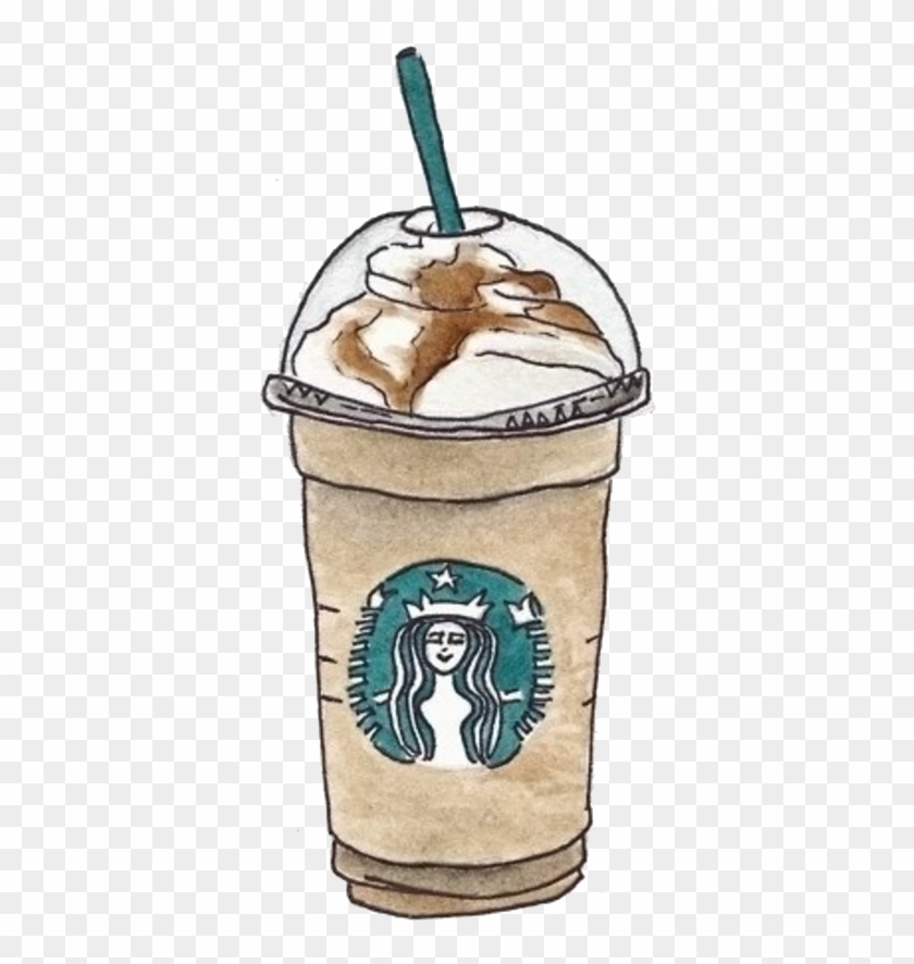 Coffee Starbucks Cafe Drawing Drink Hand Painted - Drawings Of A Starbucks Cup Clipart #1008342