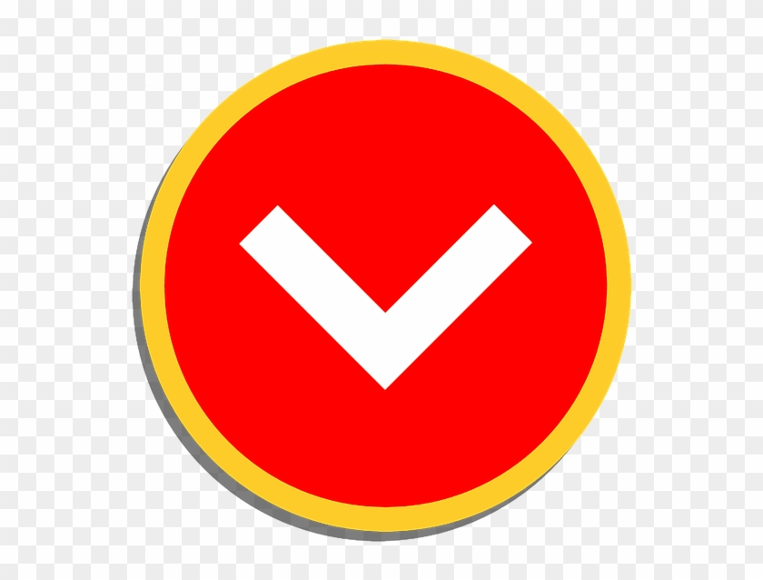 Down Arrow, Web Design, Clipart, Directions, Sticker - Circle - Png Download