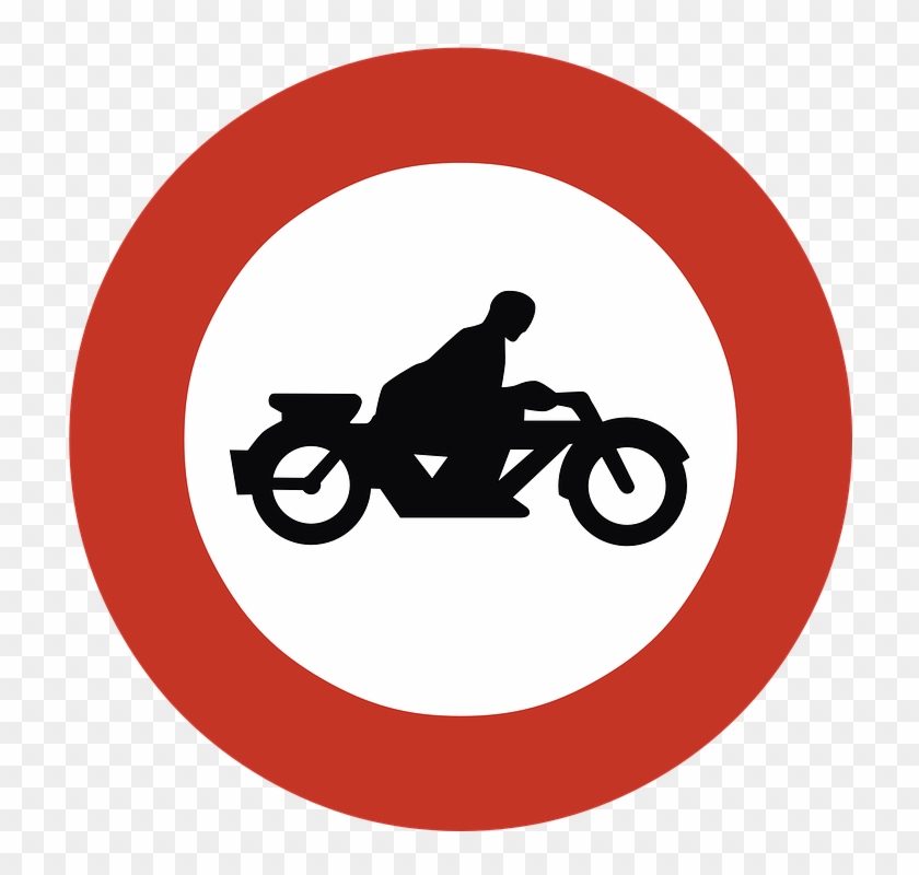 Download No Motorcycles Road Sign Transparent Png - Sepeda Motor Dilarang Masuk Clipart