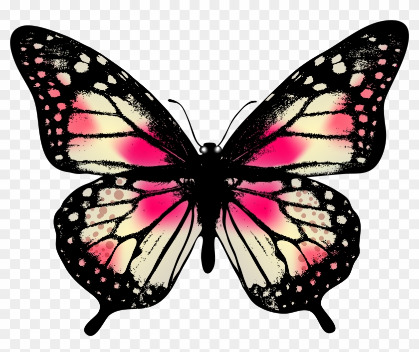 Large Pink Butterfly Png Clip Art Image - Butterfly Png Transparent Png #1012301