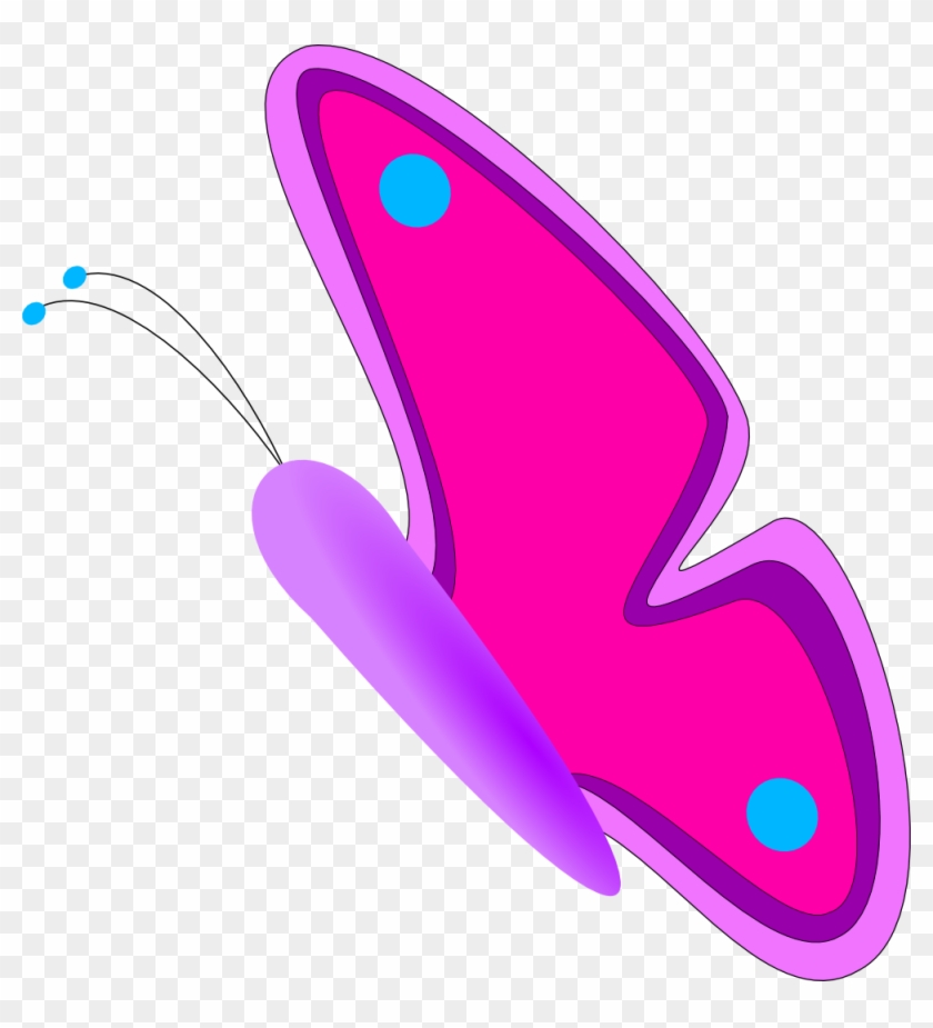Animated Butterfly - Butterfly Clip Art Side - Png Download