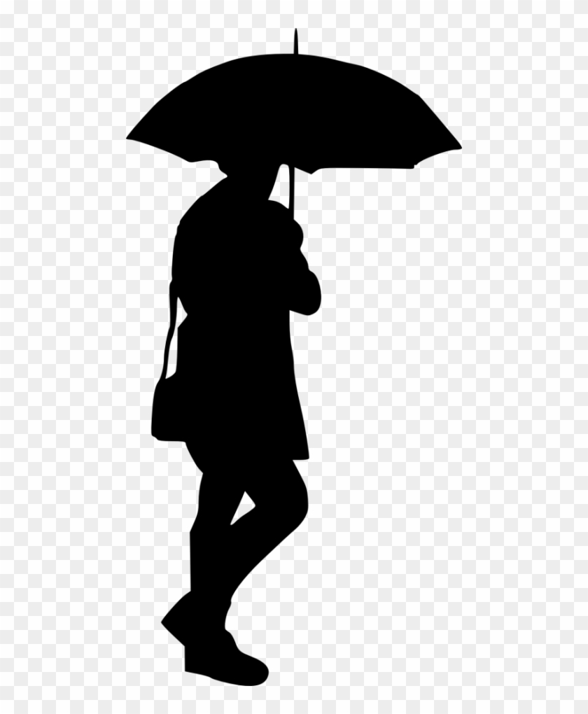 Free Png Woman Umbrella Silhouette Png - Transparent Silhouette With Umbrella Clipart #1013714