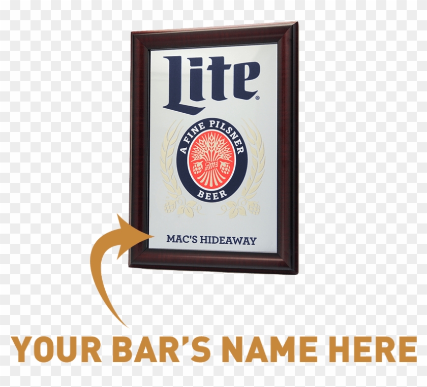 Miller Lite Personalized Framed Mirror - Miller Lite Clipart