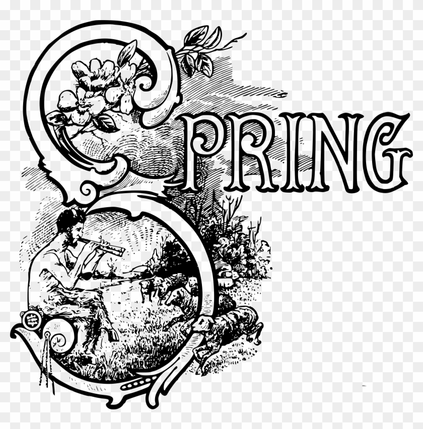 Big Image - Black And White Spring Clipart - Png Download #1014057