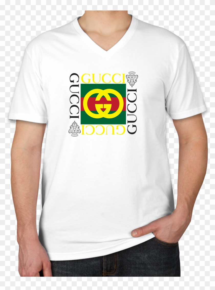 Amazing Gucci Logo New Edition Unisex V Neck T Shirt Clipart #1015074