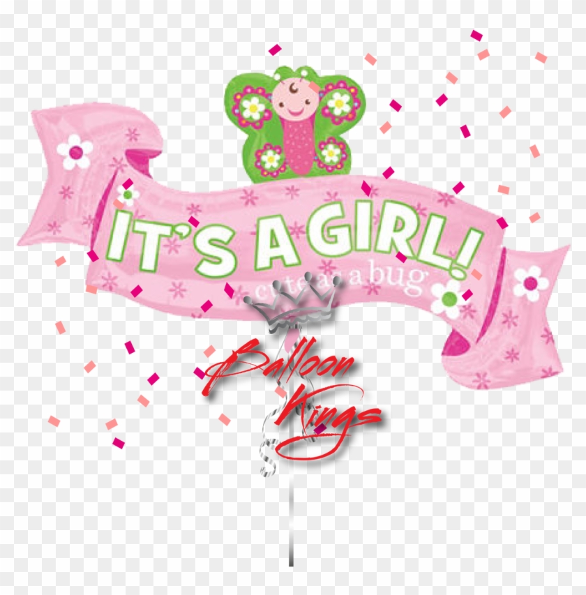 Its A Girl Butterfly Ribbon Clipart #1015251