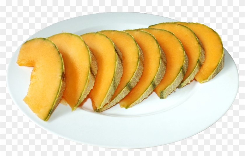 Cantaloupe Slices On The Plate Png Image Clipart #1016919