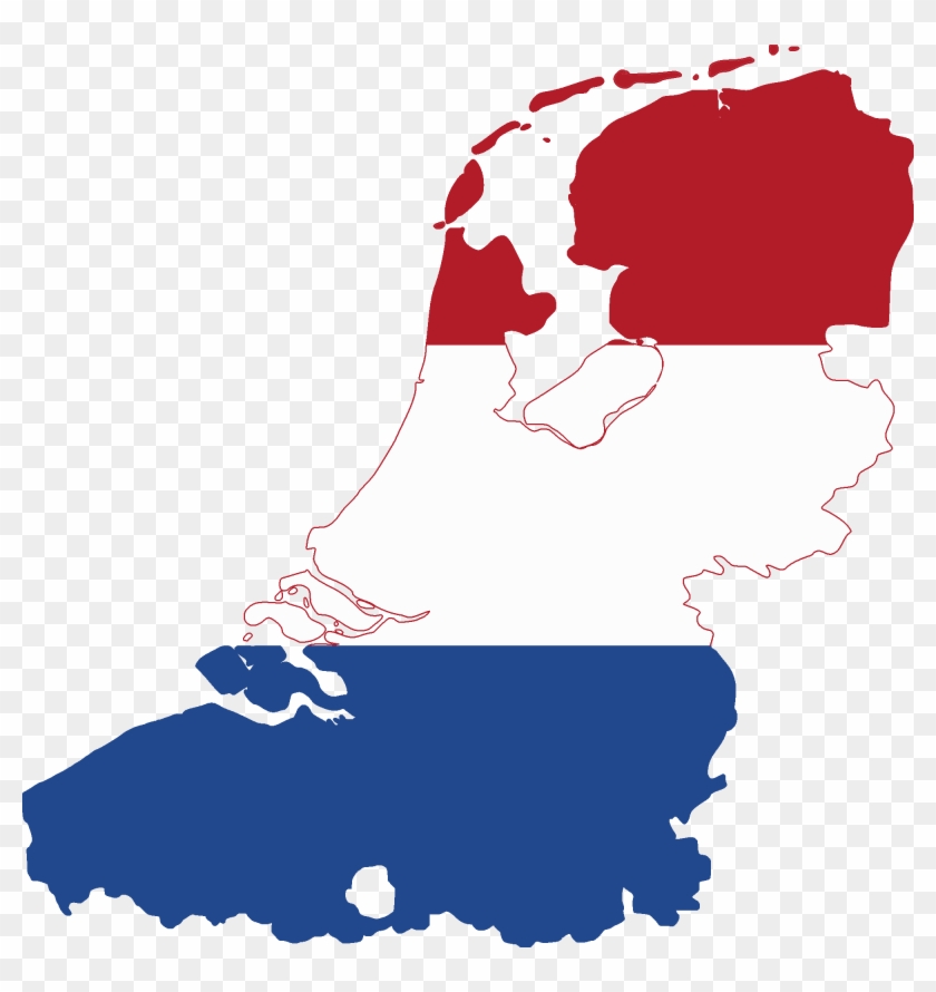 Flag Map Of The Dutch Language - Netherlands Map And Flag Clipart #1017074