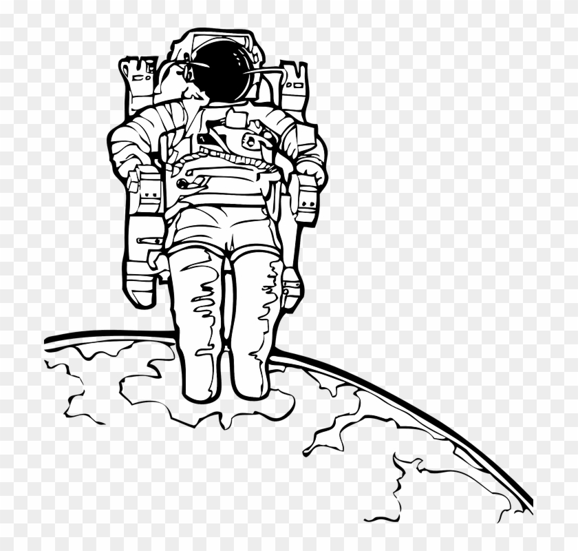 Astronaut On The Moon Png - Astronaut Coloring Clipart