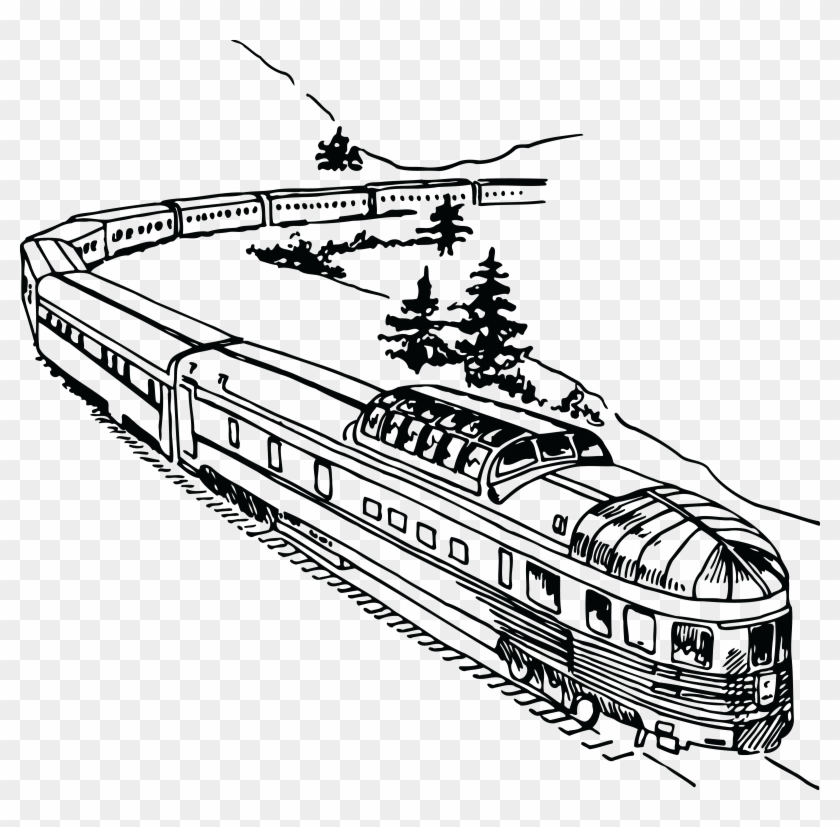 Medium Image - Train Pictures Black And White Clipart #1019432