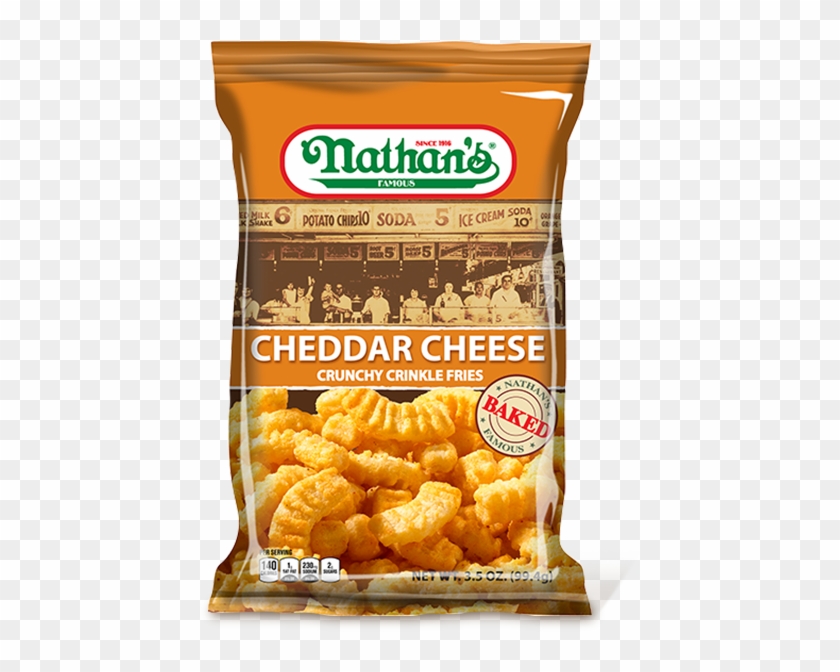 Cheddar Cheese Crunchy Crinkle Fries - Nathan's Famous Clipart #1019693