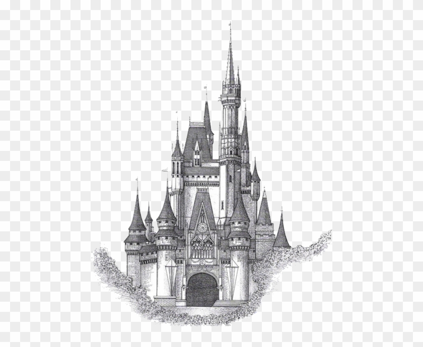 Drawn Building Png Tumblr - Cinderella Castle Drawing Clipart #1020018