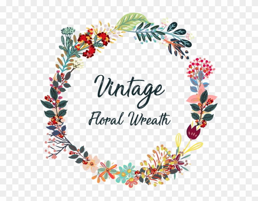 Creative Colorful Floral Vintage Wreath Ai File - Floral Vintage Png Vector Clipart #1020075