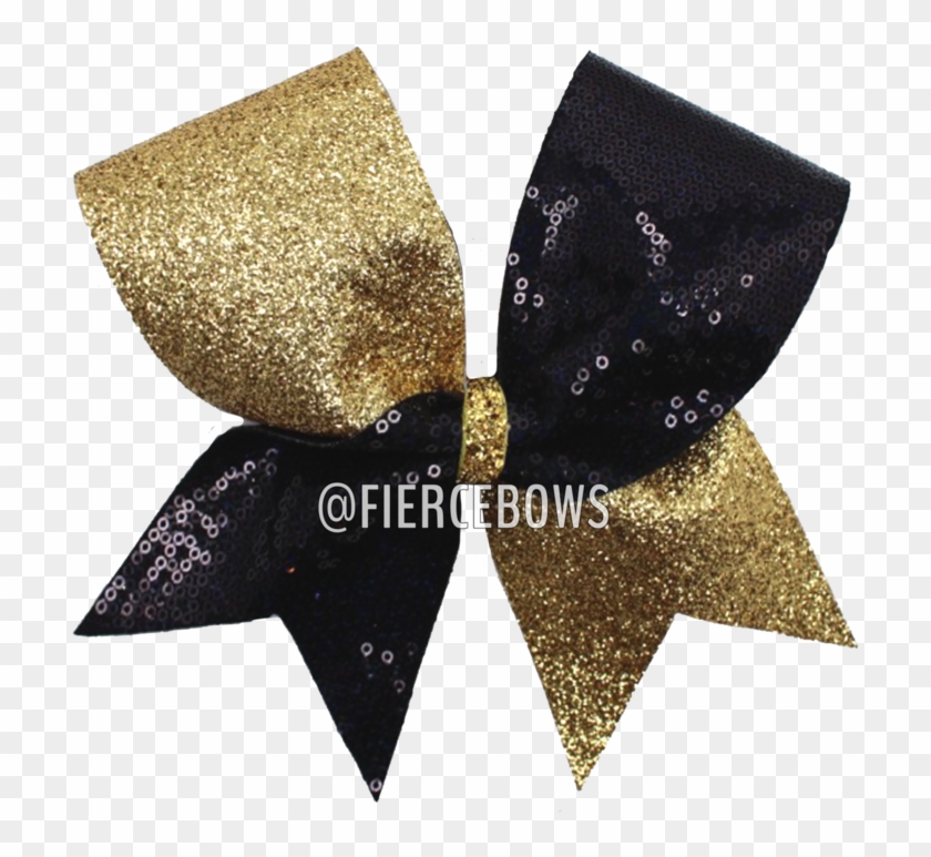 Black Sequin And Gold Glitter Bow Clipart