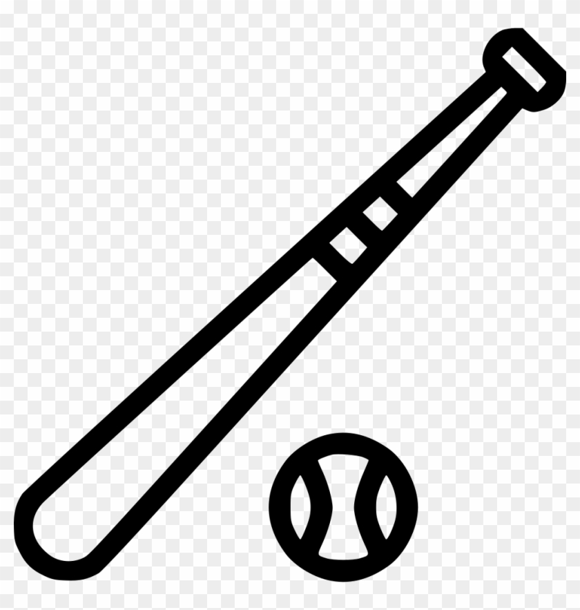 Baseball Bat Ball Play Comments - Baseball Bat And Ball Icon Clipart #1020550