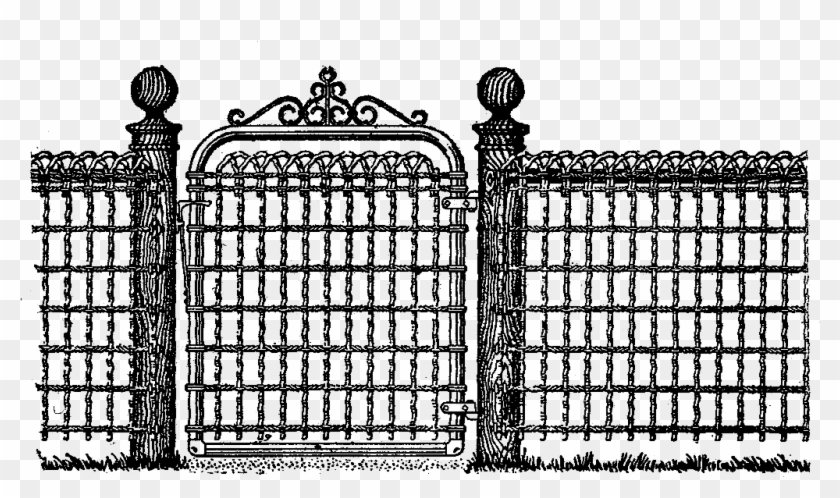 Free Fence Digital Stamp - Fence And Gate Clipart - Png Download #1021703