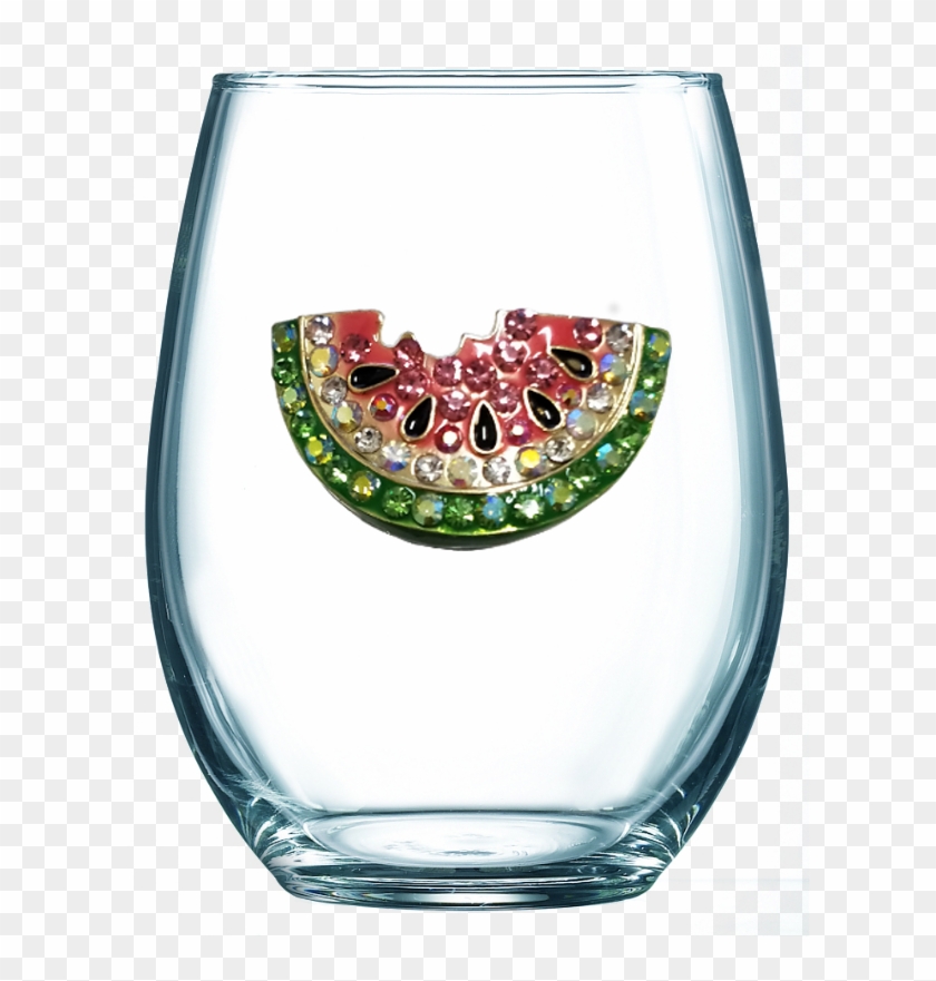 Watermelon Jeweled Stemless Wine Glass - Bad Day Stemless Wine Glass Clipart #1022912