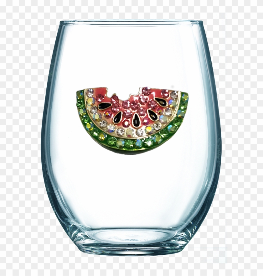 Watermelon Jeweled Stemless Wine Glass - Bad Day Stemless Wine Glass Clipart