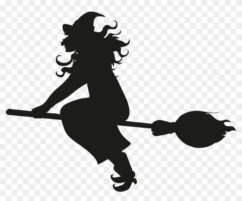 Flying Witch Silhouette Png Clip Art Transparent Png #1023038