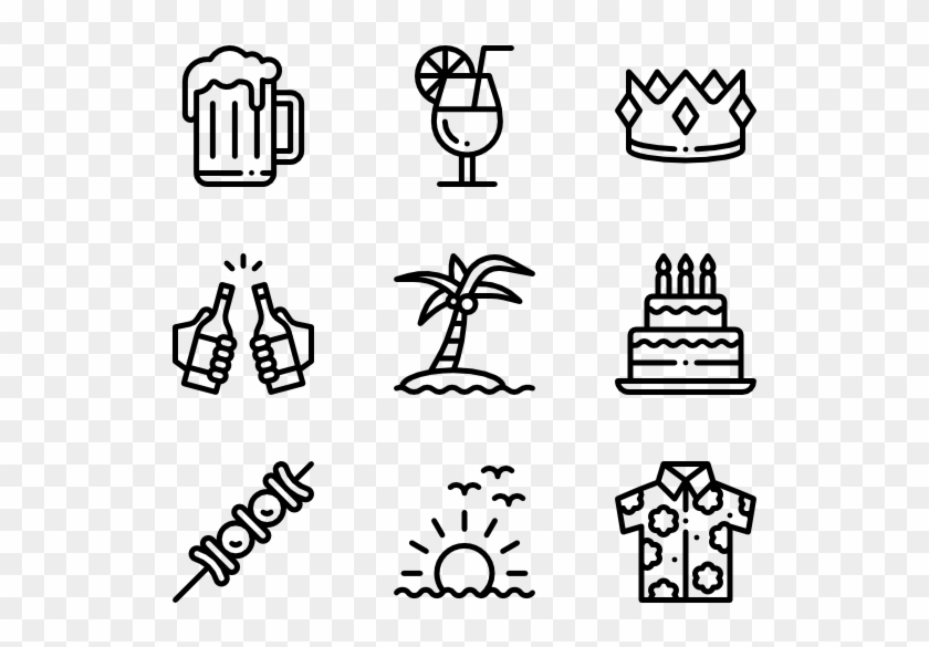 Summer Party - Wine Icons Clipart #1023352