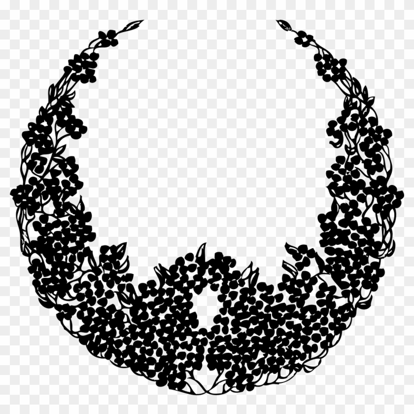Wreath,holiday Wreath,free Vector Graphics, - Black And White Round Borders Clipart #1023429
