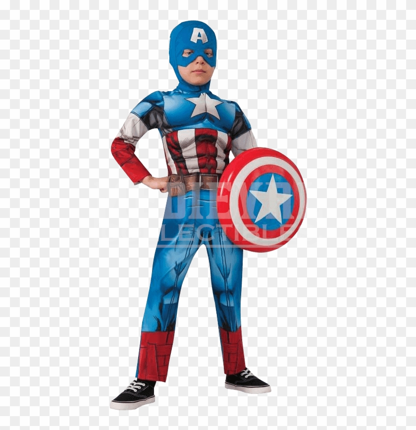 Kids Avengers Assemble Deluxe Captain America Costume - Captain America Costume For Kids Clipart